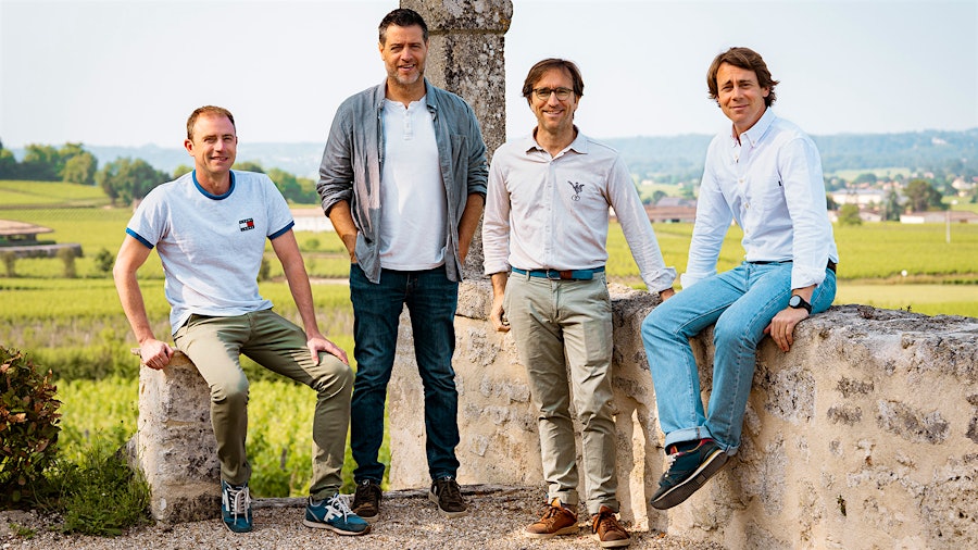 Julien Lavenu, Simon Blanchard, Frédéric Massie and Romain Bocchio, left to right, of Vignerons Consultants, have taken up Stephane Dérenoncourt's legacy.On to the Right Bank